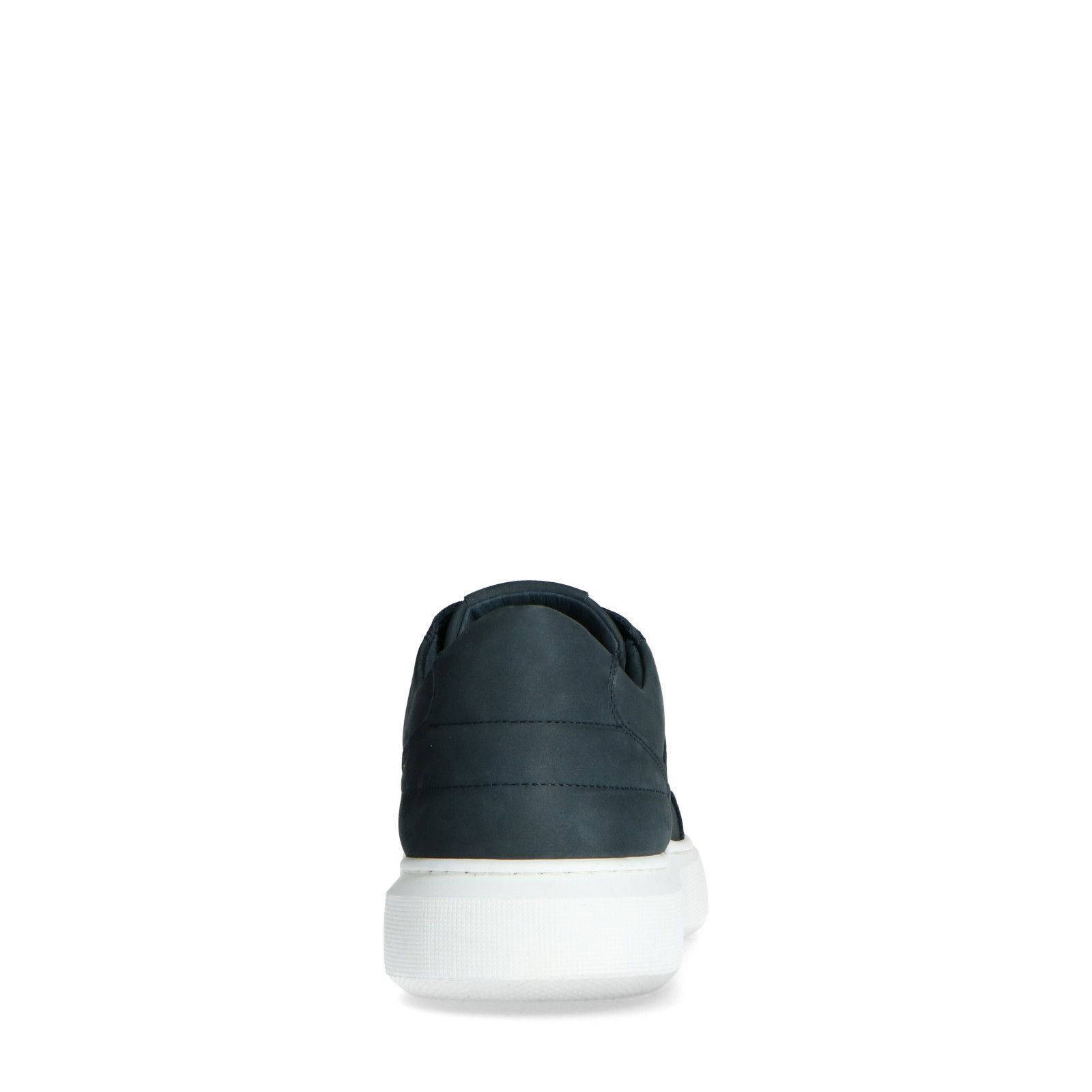 Manfield nubuck sneakers donkerblauw