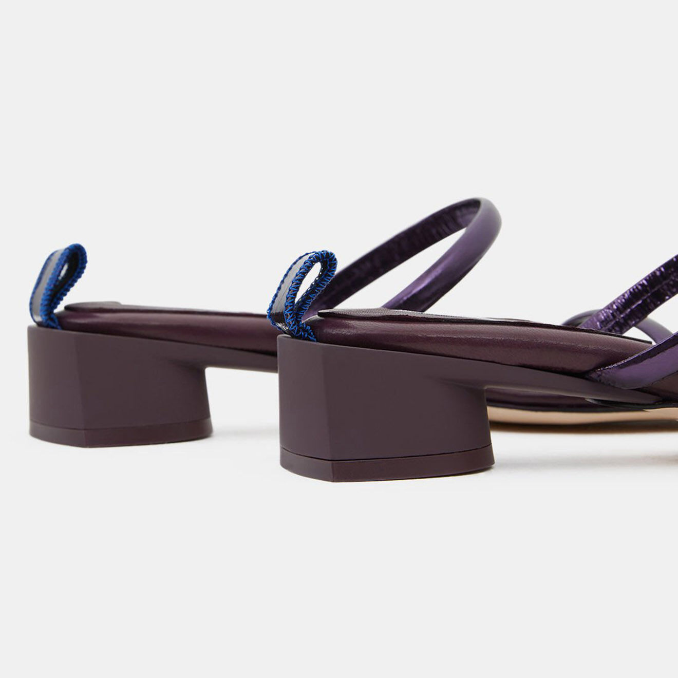 Miista Mules en Cuir violet foncé