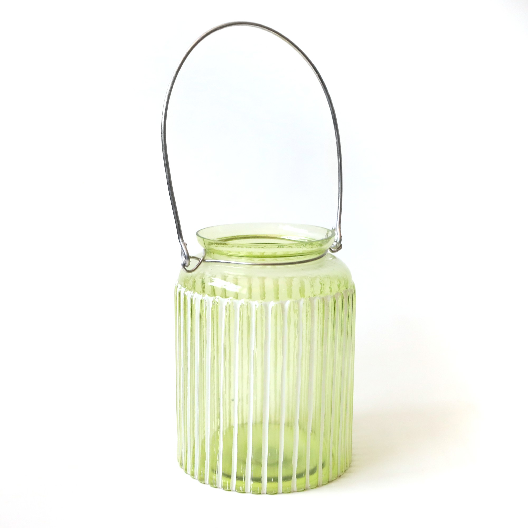 Glas-Windlicht, grün, Ø 15 cm, H 22 cm von fischer's lagerhaus