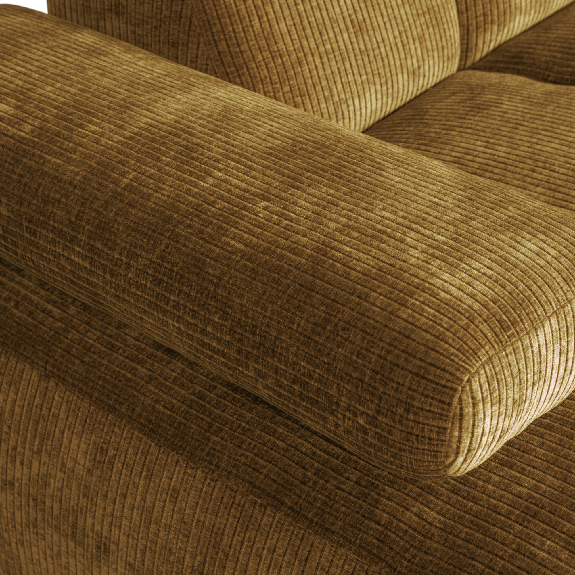 Chaise Longue Mojo Mojo Chaise Longue Links - Geweven Ribstof - Honinggeel