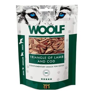 Woolf Triangle of lamb and cod 100g<br>OBS. nedsatt pga dato 02.08.25!