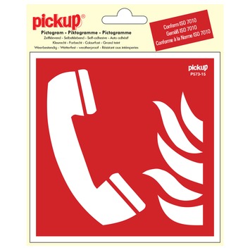 Pickup sticker telefoon voor brandalarm 15x15 cm