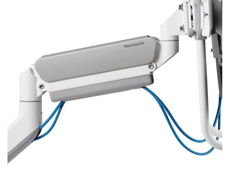 NEOMOUNTS Tischhalterung DS75-450WH2 bis 8 kg – Weiss Vollbewegliche Monitorhalterung für zwei Flachbildschirme bis zu 32