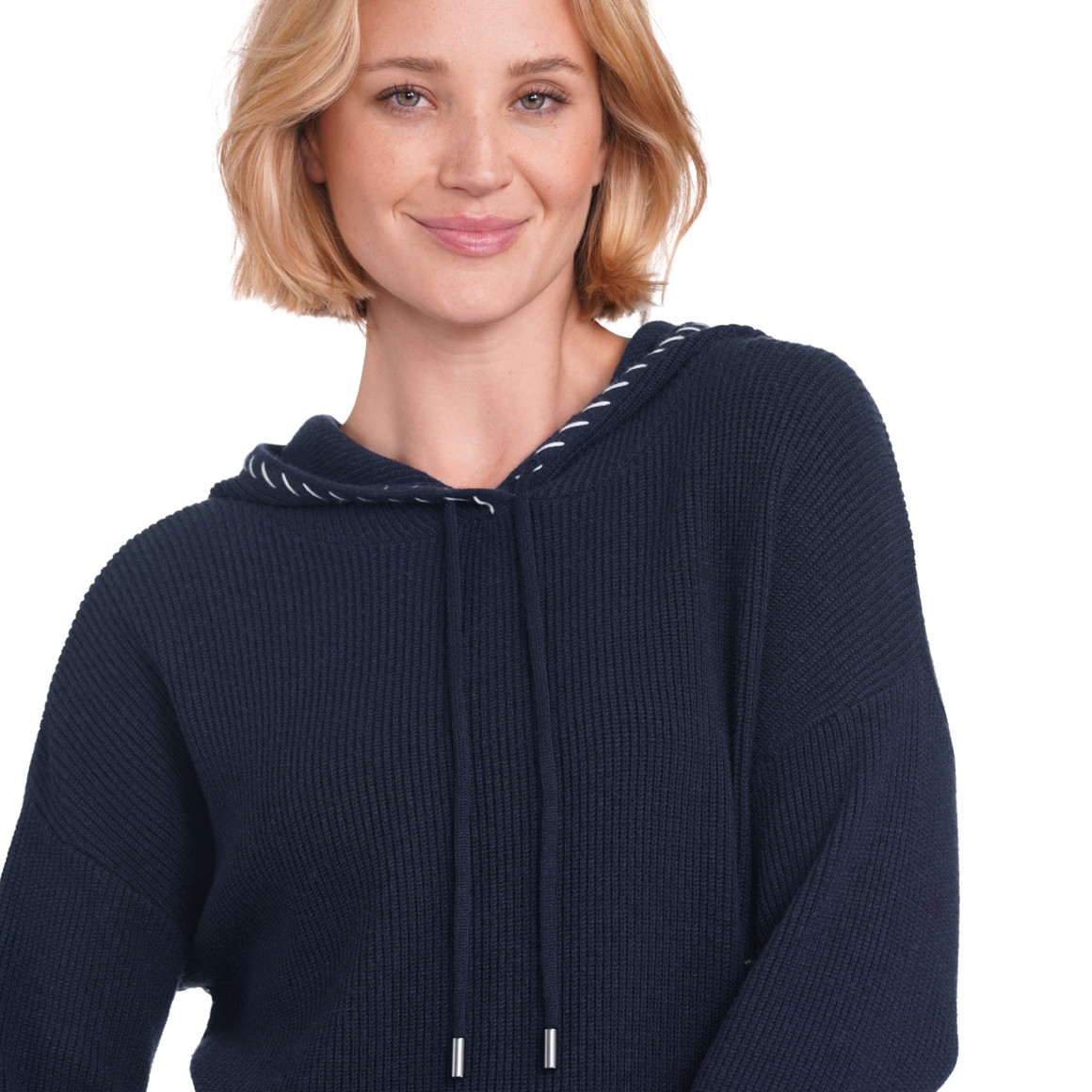 Gina Benotti Damen Strickpullover mit Tunnelzug dunkelblau