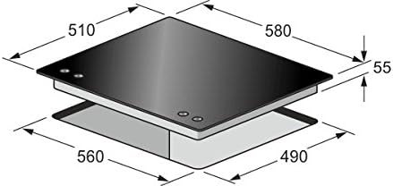 Modernes Kochfeld 60cm Autark/Gaskochfeld/Luxus Herstellers Kaiser/KCG 6380 Turbo/ Gas auf Schwarzem Glas/Glaskeramik Gaskochfeld Einbau/4 Hochwertige Brenner/3,8 kW dreikreis Turbo-Brenner mit Wok- Adapter aus Gußeisen/Gas-kochstelle/Gaskocher/Glas