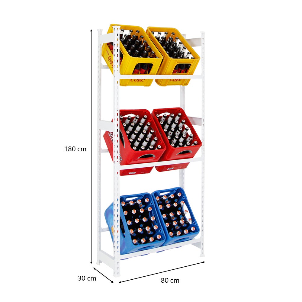 PROREGAL Drankkratplank, Big Camel, HxBxD 180 x 80 x 30 cm, Wit