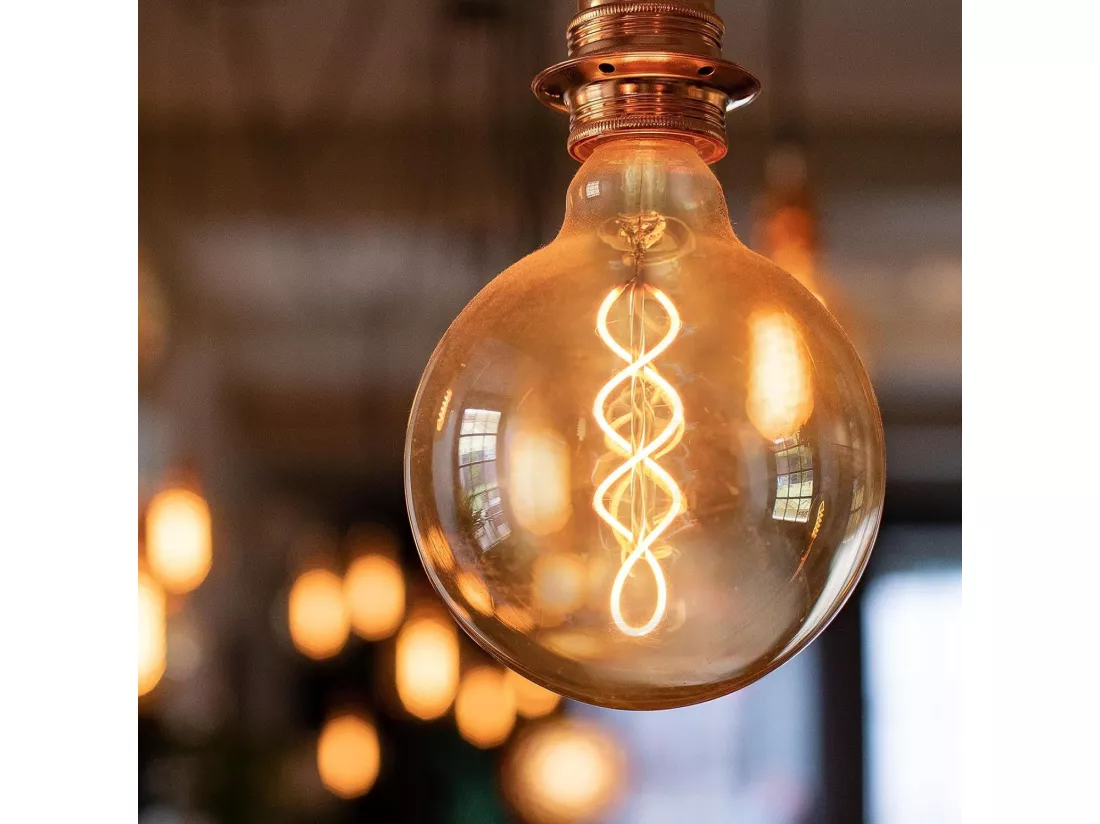 NETTLIFE Lot de 1 ampoules LED E27 ampoule G95 vintage blanc chaud 4W 2200K Edison ampoule rétro à filament lampe à économie d'énergie pour maison