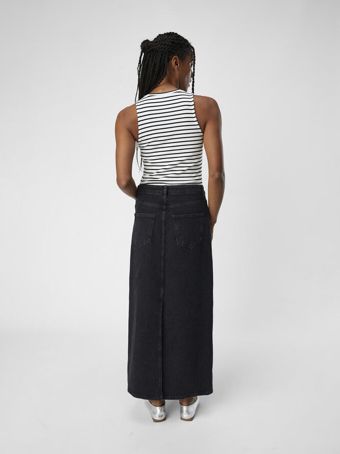 Object OBJELLEN MW LONG DENIM SKIRT NOOS Black denim