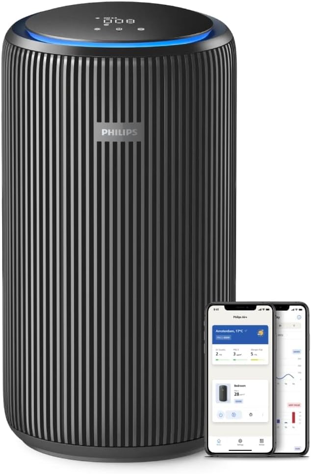 Philips Luftreiniger Serie 4200, HEPA NanoProtect - doppelter Aktivkohlefilter, CADR 600m³/h für 156m², besonders leise, intelligent und energieeffizient (AC4221/11)