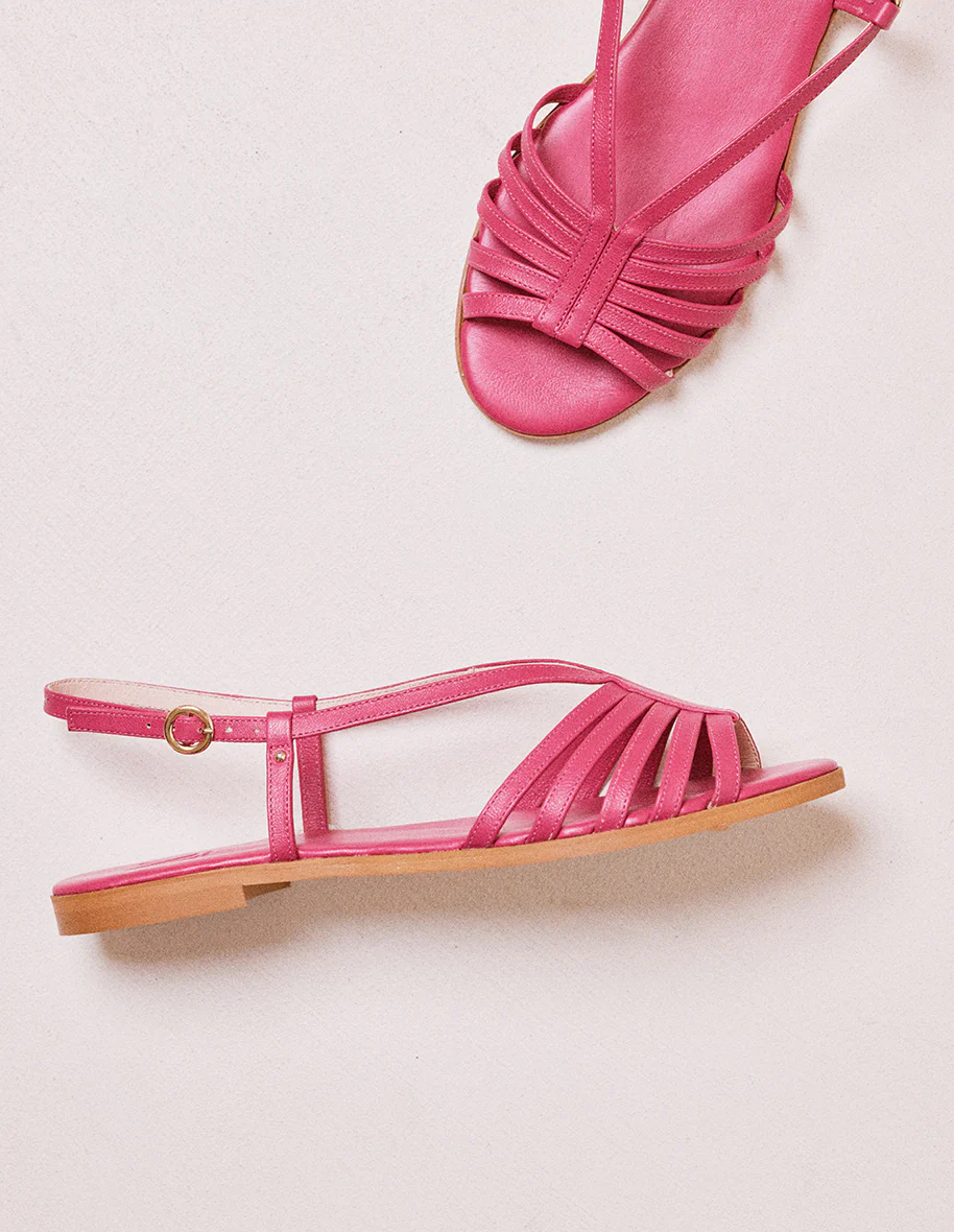 Sandales Ninon B - Cuir fuchsia