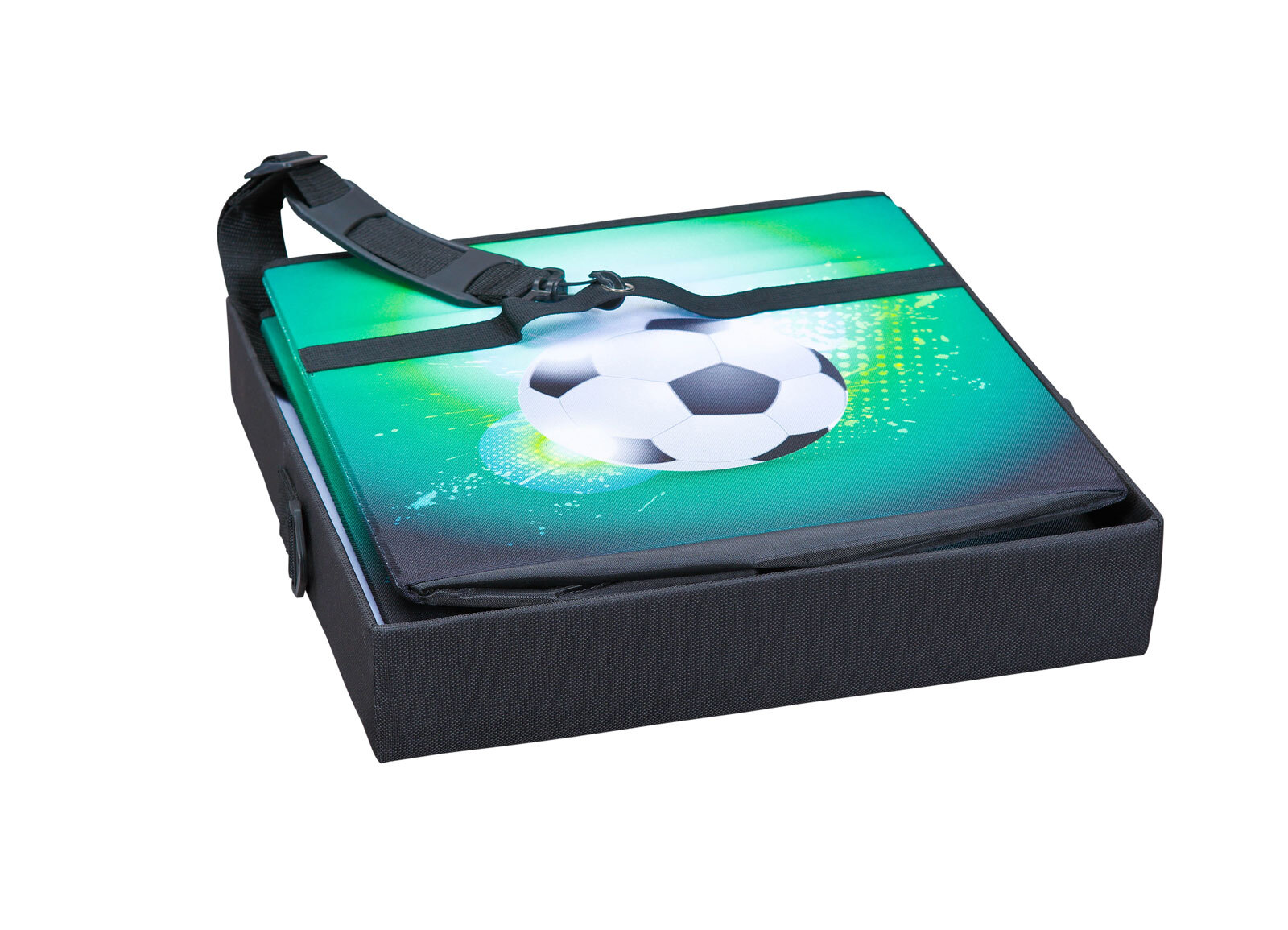Faltkiste Fanbox I schwarz/grün/weiß 37x36x37 cm