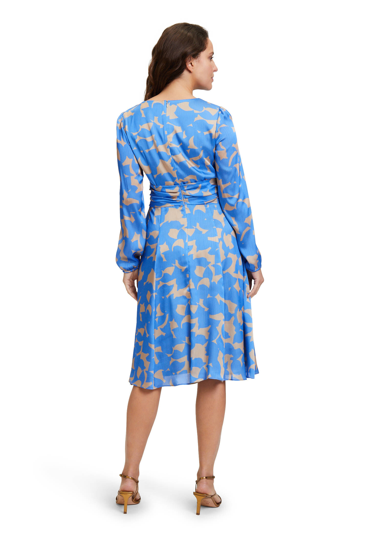 Betty & Co| Damen Chiffonkleid langarm
