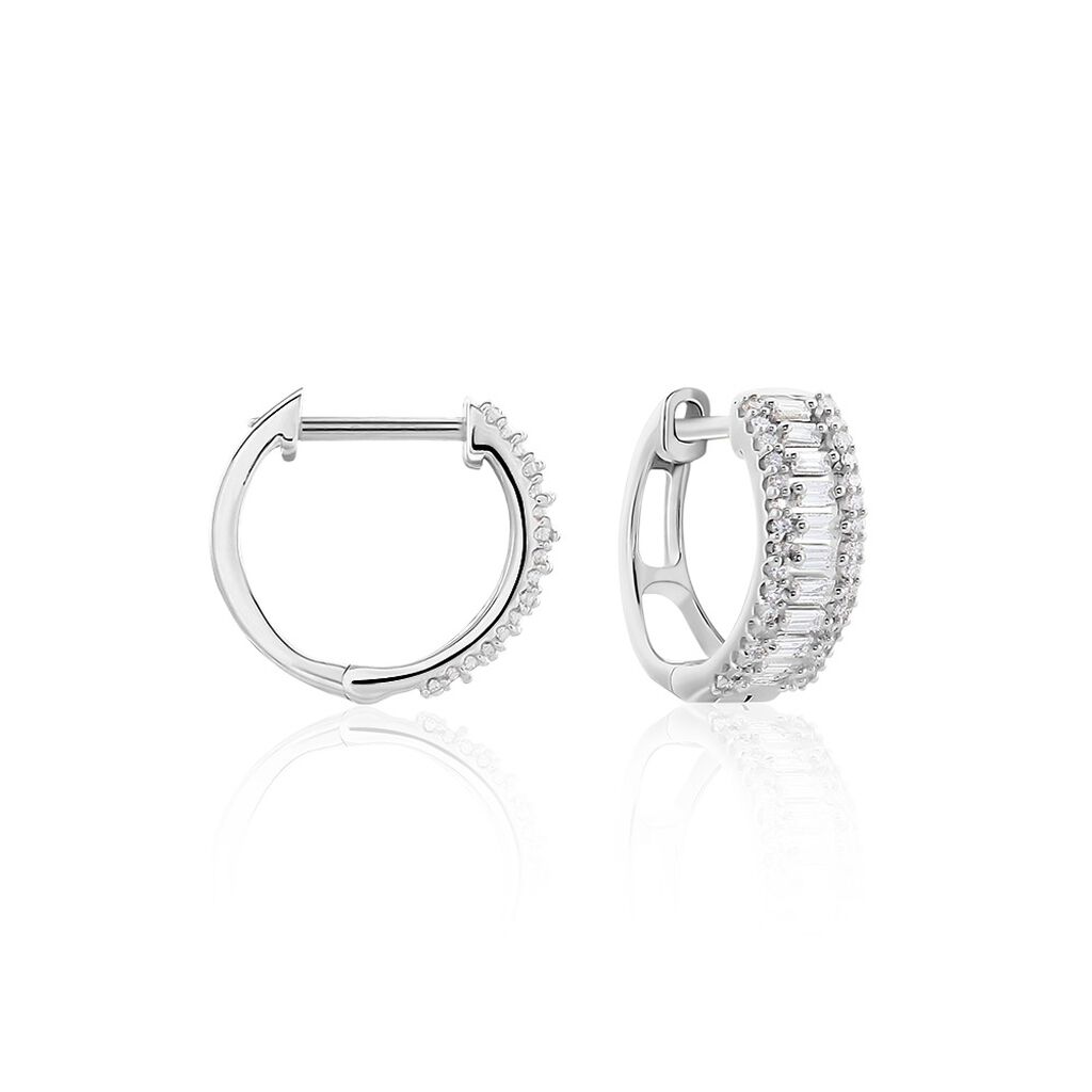 Créoles Or Blanc Collection 1986 Diamants