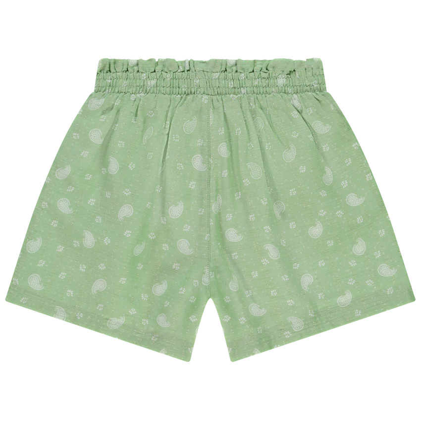 Short ample brillant imprimé cachemire pour fille
