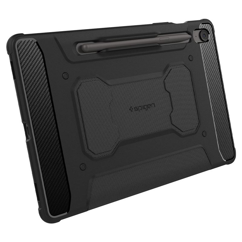 Samsung Galaxy Tab S10 FE / Tab S9 FE / S9 Rugged Armor Pro Leder Hardcase Tasche (ACS09380) - Schwarz (Matt)