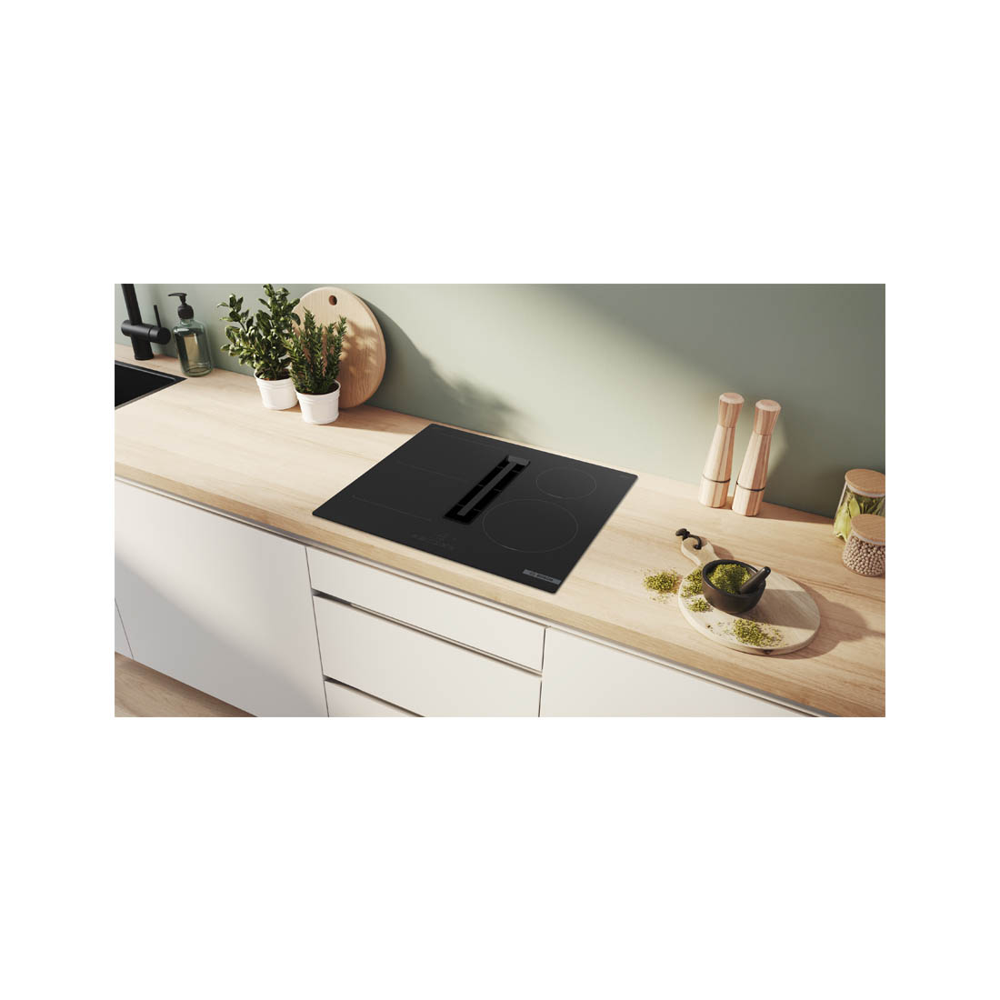 Bosch PVS611B16E Induktonkochfeld mit intergriertem Dunstabzug rahmemlos 60cm
