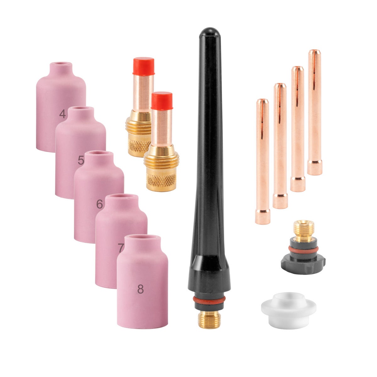 STAHLWERK Lasaccessoires TIG-gaslensset 14-delig voor WP SR Binzel 17 18 26