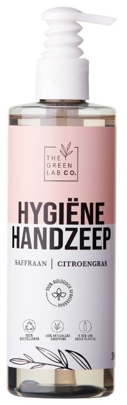 The Green Lab Co Handzeep Vloeibaar Saffraan & Citroen met pomp 300ml