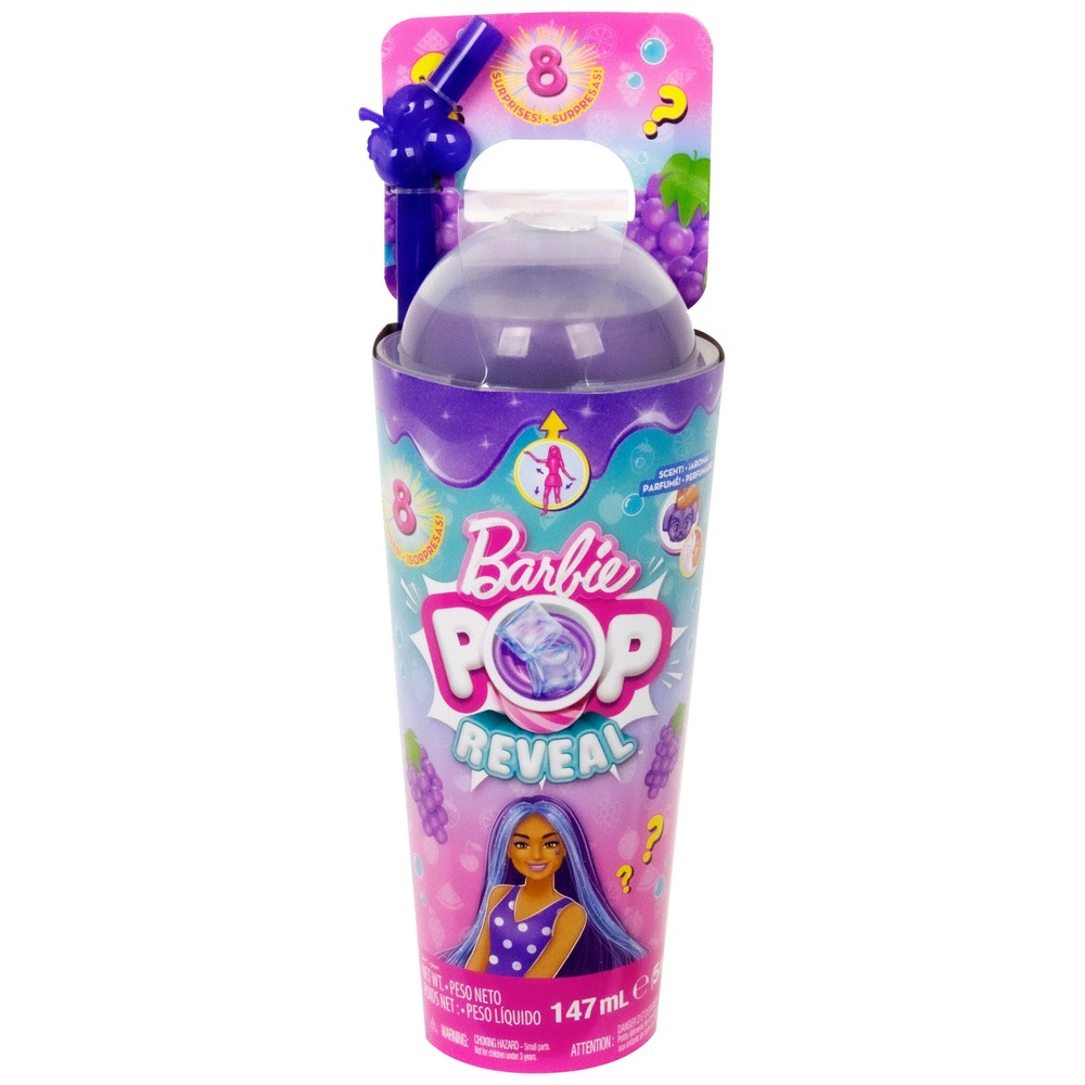 Barbie Pop Reveal Fruchtserie – Puppe und Überraschungen mit Traubenduft