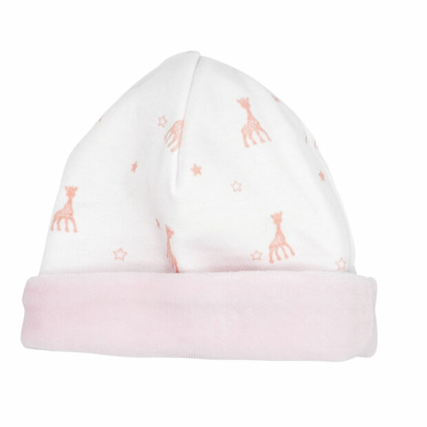 Bonnet 0/1 Mois Sophie La Girafe Rose - TROIS KILOS SEPT