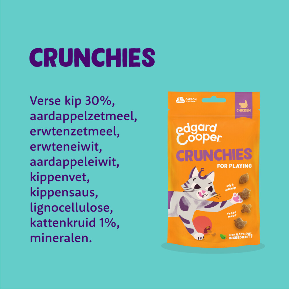 Edgard & Cooper Adult Crunchies Kattensnack Kip50 gr