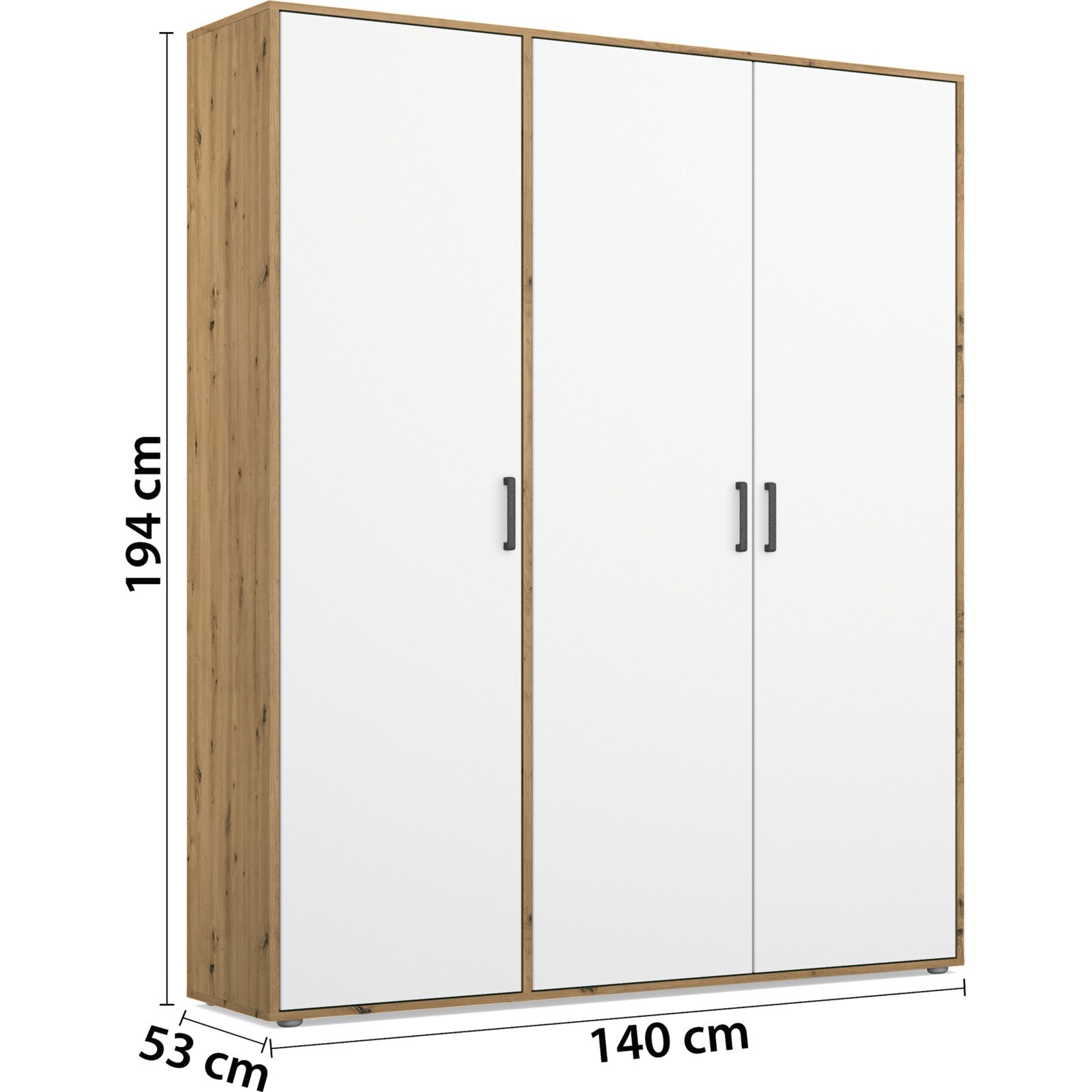 Schrank Voyager Dekor 140 x 194 x 53 cm weiss / Artisan