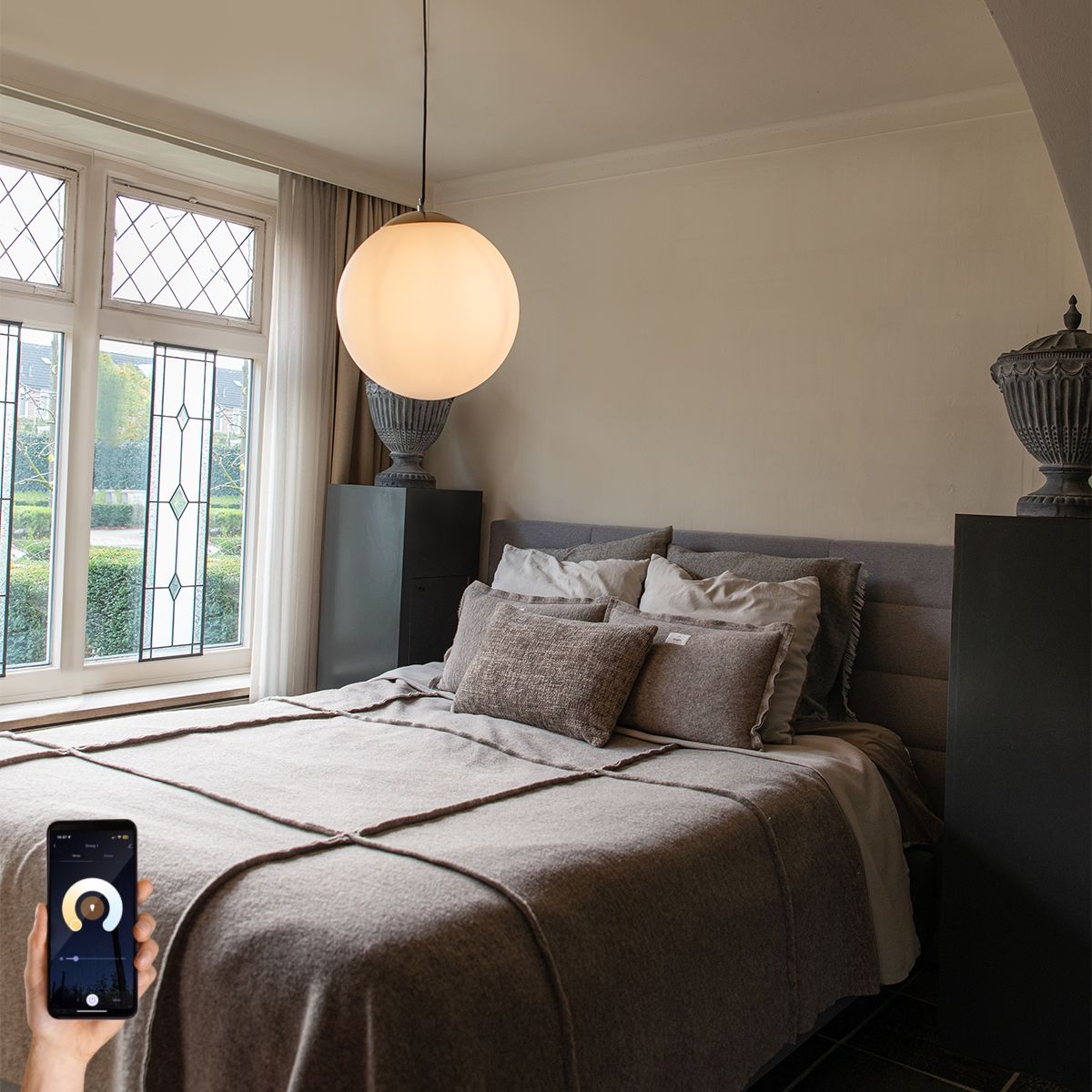 Smart Scandinavische hanglamp goud met opaal glas 40cm incl. Wifi A60 - Ball 40