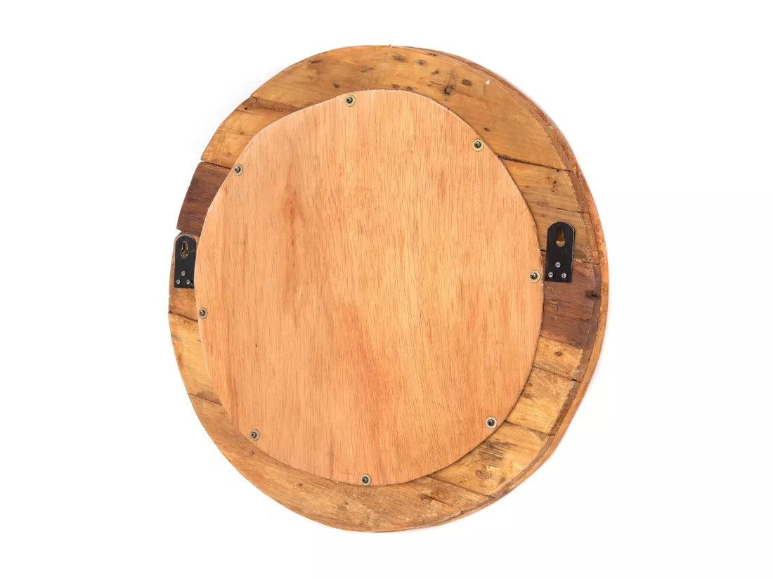MIROIR MURAL RONDO 50 cm, bois massif, rond couleurs naturelles