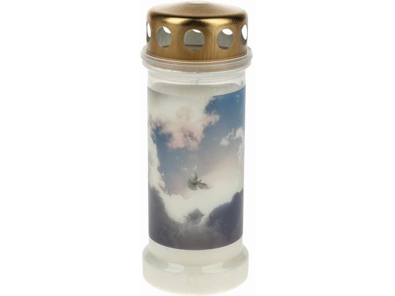 Opiflor Grabkerze Ewigkeit, Himmel Ø 6.7 cm Grableuchte mit goldenem Deckel
