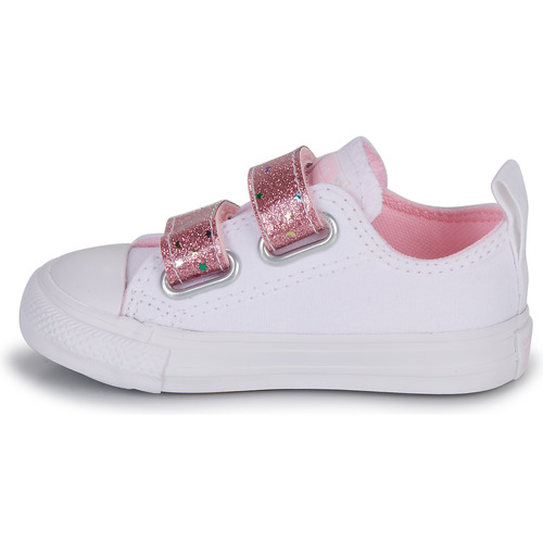 Converse - CHUCK TAYLOR ALL STAR 2V EASY-ON GLITTER STRAP OX Blanco / Rosa