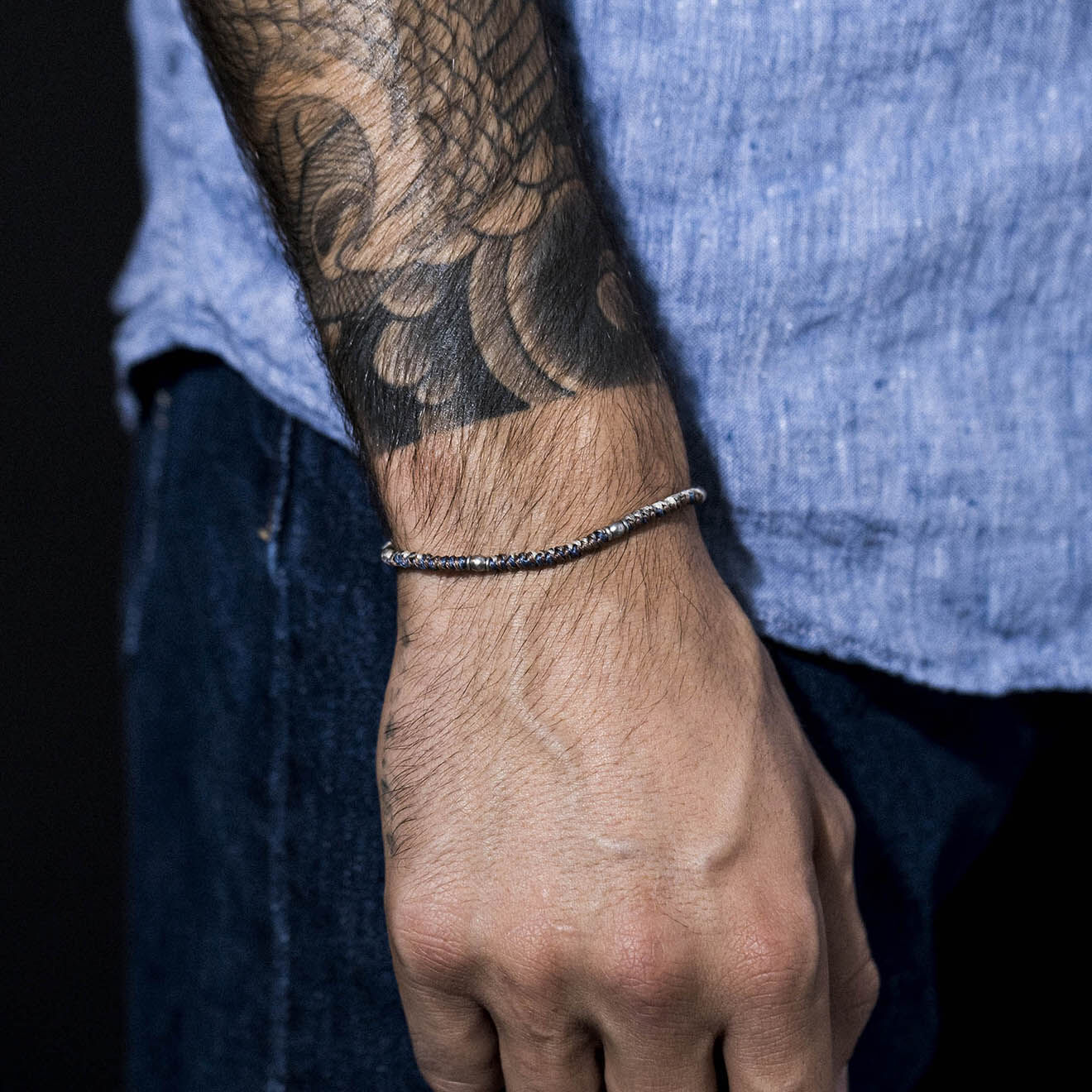Jacobson Bracelet Brown Wax en Acier & Cordon marron