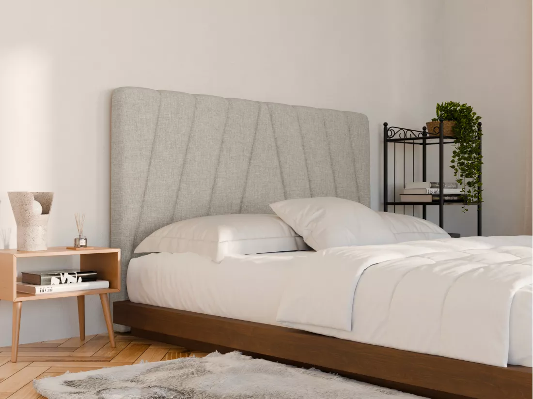 Tête de lit 150 cm - Tissu - Beige - LIDAMA de Pascal Morabito