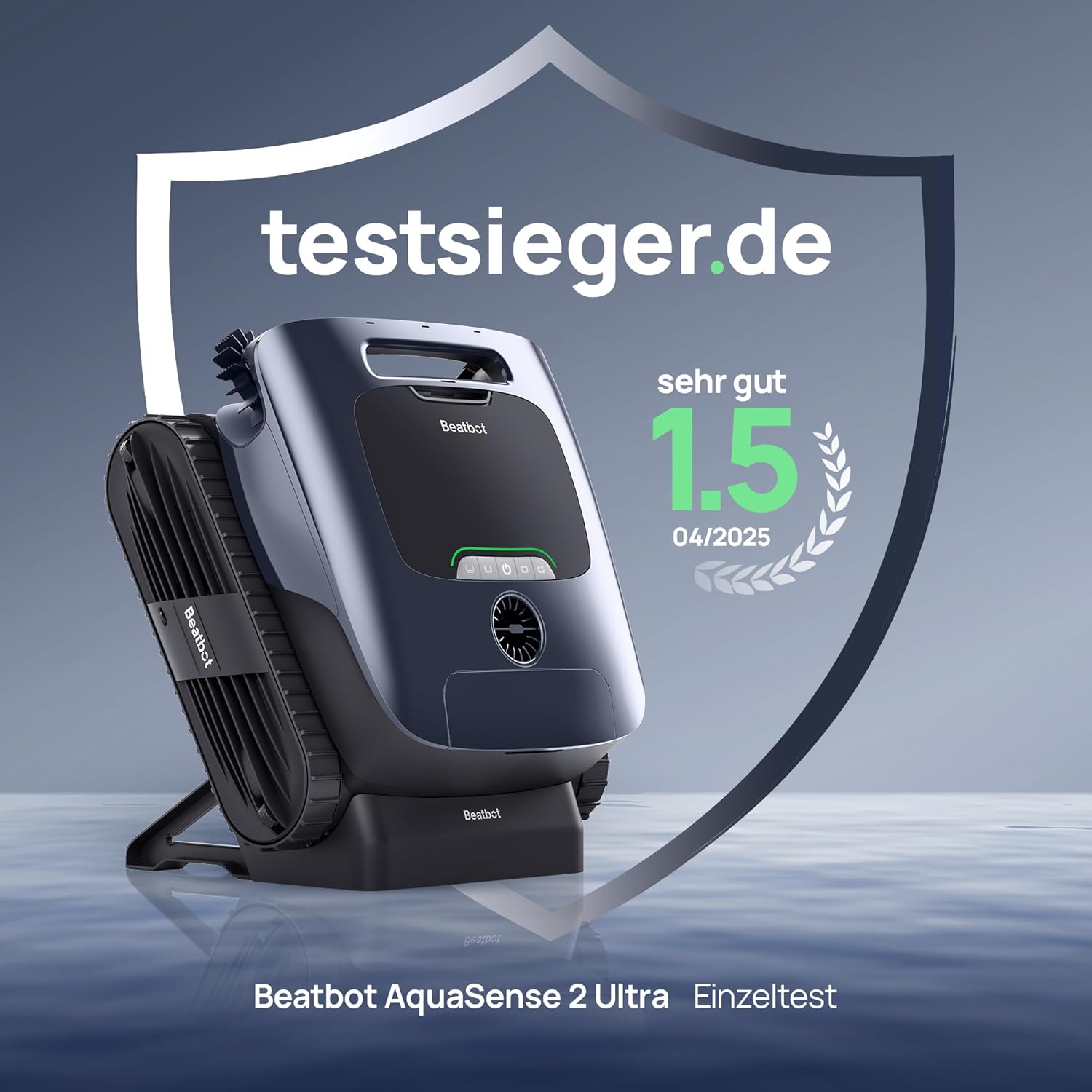 Beatbot AquaSense 2 Ultra Poolroboter, KI Mapping, 5in1 Komplettreinigung, KI-Schmutzerkennung, Mehrstufen-Plattformreinigung, Kabelloser Poolsauger Für Pools bis zu 300m²–Mitternachtblau
