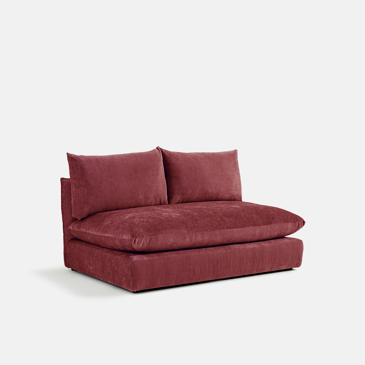 LA REDOUTE INTERIEURS<br>Sofá modular de 2 lugares. Veludo Malo texturizado
