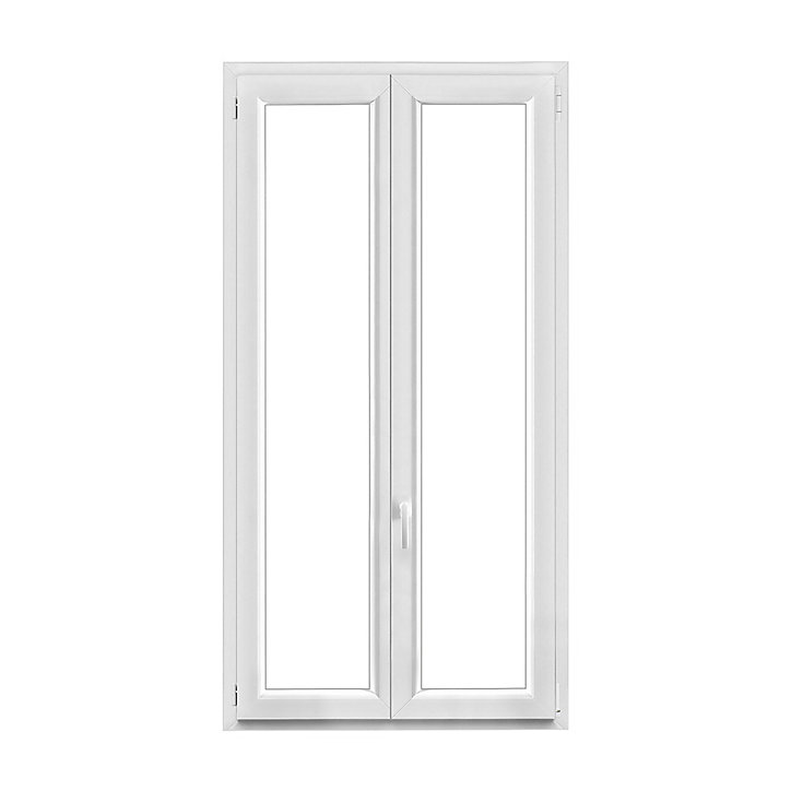 Fenêtre PVC 2 vantaux oscillo-battant GoodHome blanc - l.100 x h.185 cm