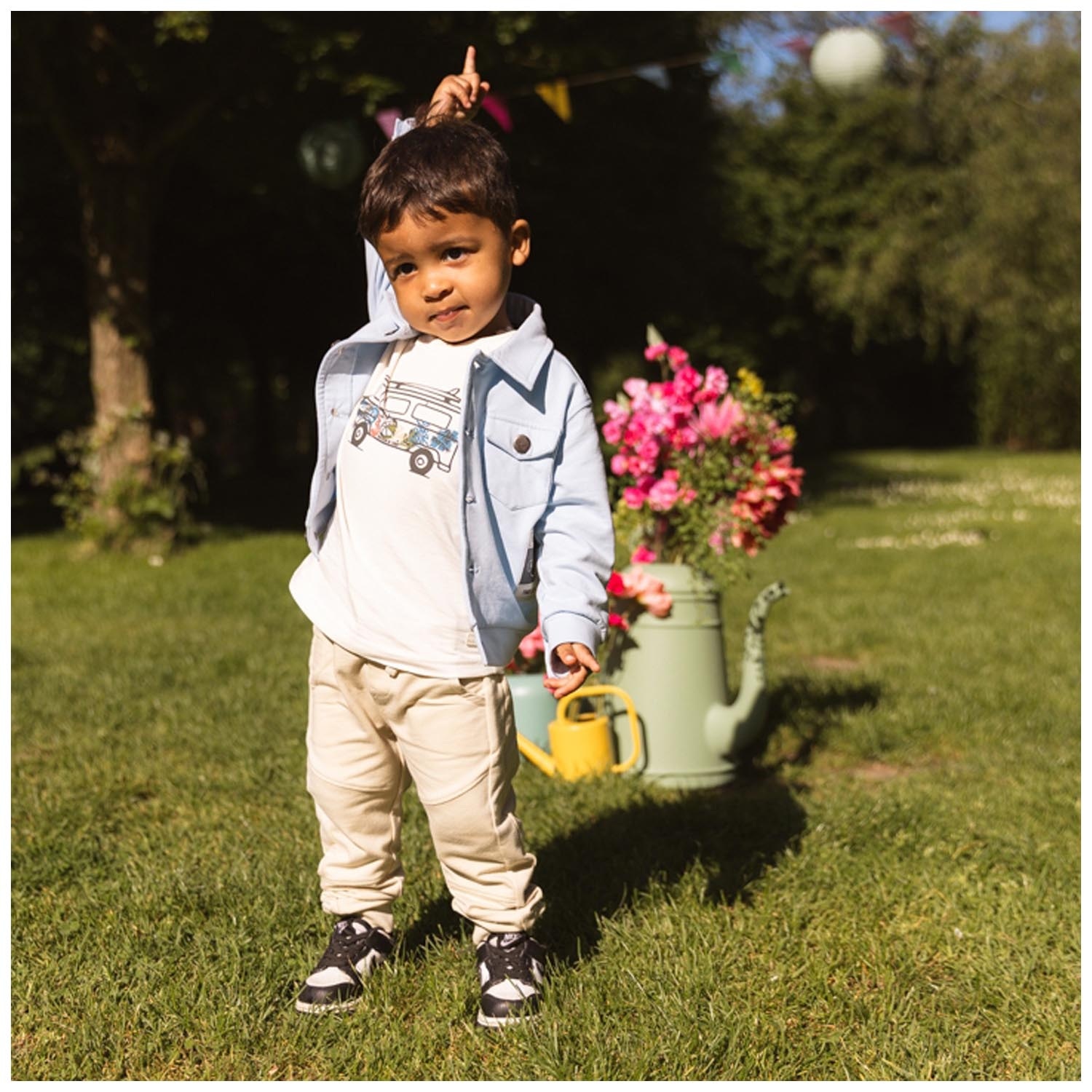 Quapi peuter T-shirt korte mouwen printopdruk wit