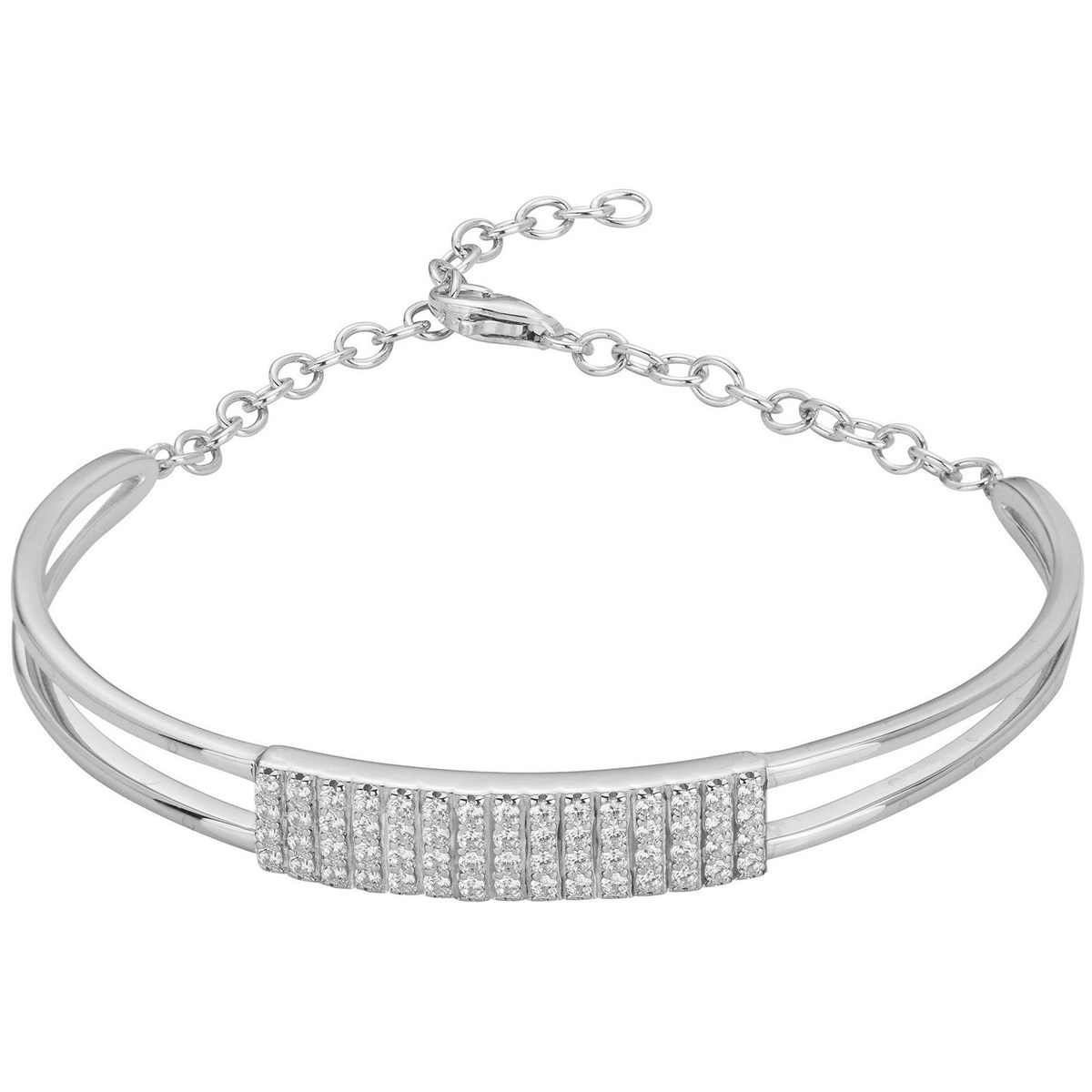 Bracelet en Argent avec oxyde de zirconium blanc