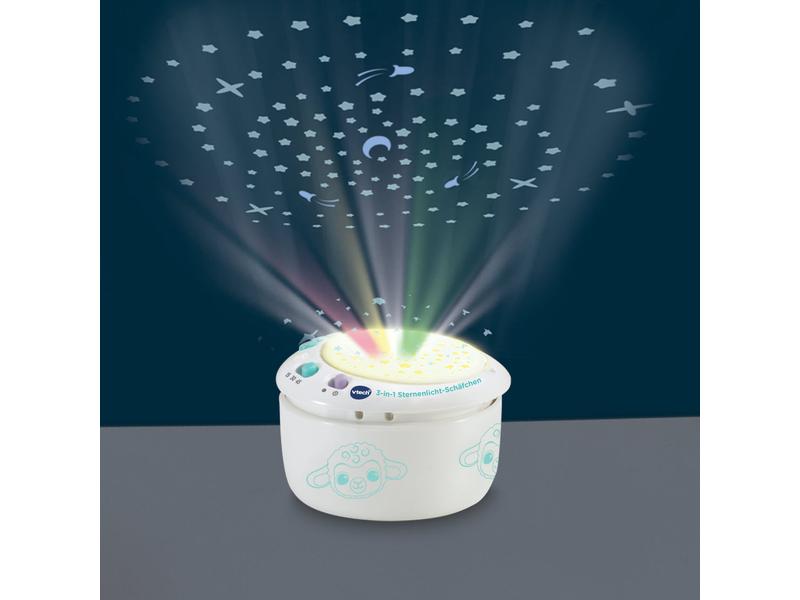 Vtech Nachtlicht 3-in-1 Sternenlicht-Schäfchen -DE- Babyspielzeug zum Schlummern und Spielen