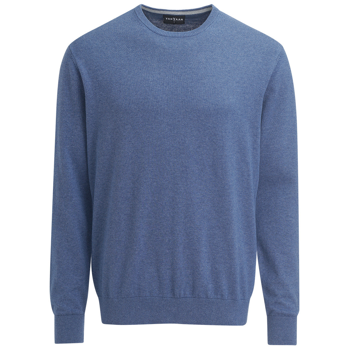 VanVaan Herren Feinstrickpullover mit Rundhals hellblau