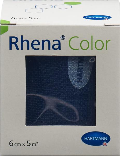 Rhena Color Elastische Binden 6cmx5m blau 1 Stk