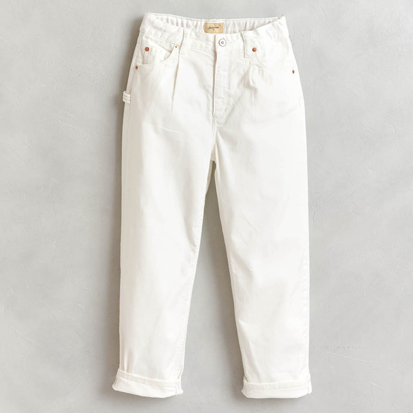 Bellerose Pantalon boyfriend Pixy blanc