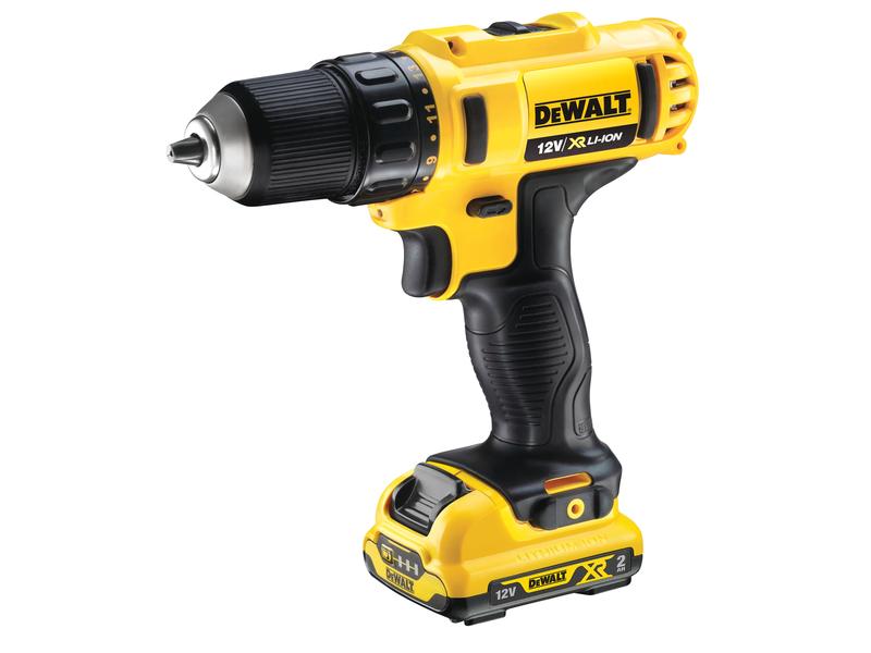 DEWALT Akku-Bohrschrauber 10.8 V DCD710D2 2 x 2 Ah Akku Handlicher Akku-Bohrschrauber mit 2 Li-Ion Akku