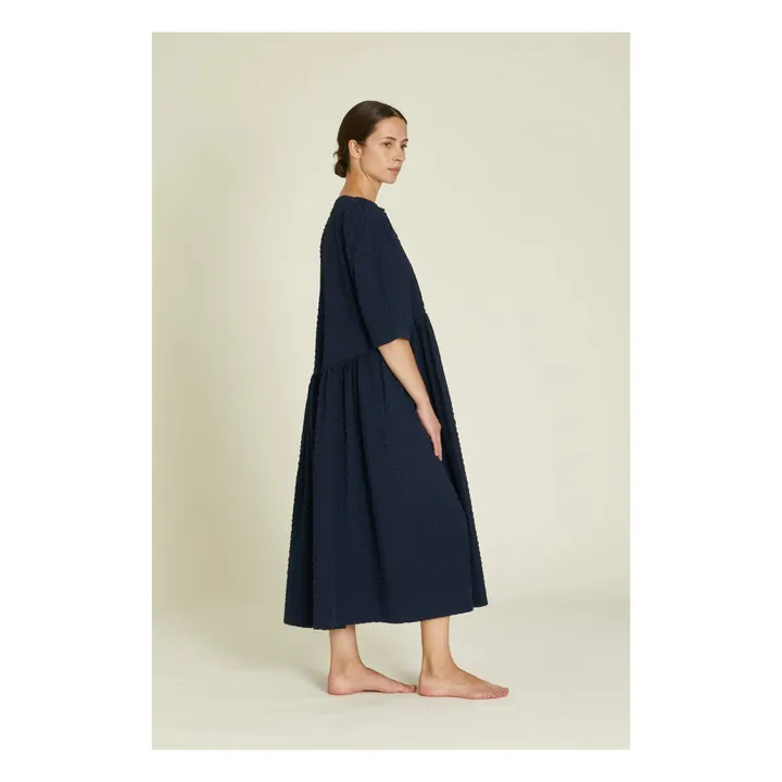 Black Crane Robe Tradi Seersucker | Bleu marine
