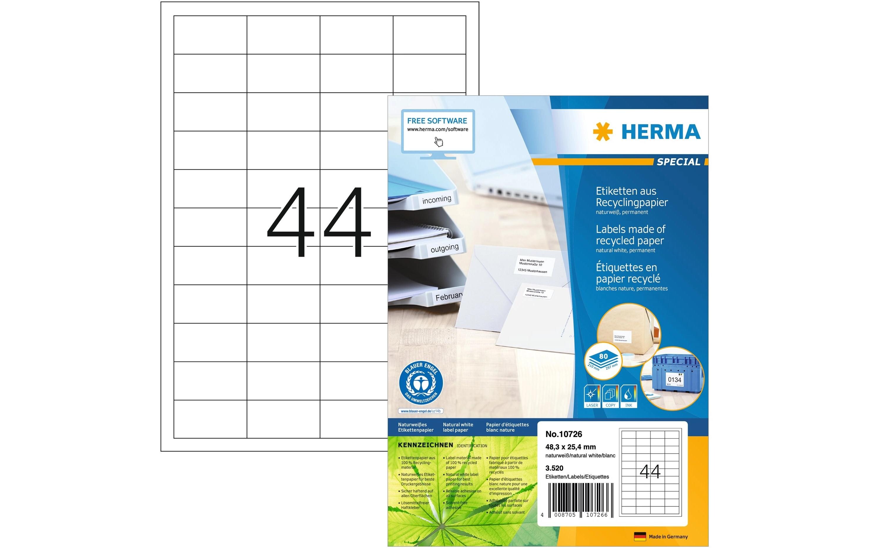 Universal-Etiketten 48.3 x 25.4 mm, 80 BlattUmweltfreundliche Etiketten
