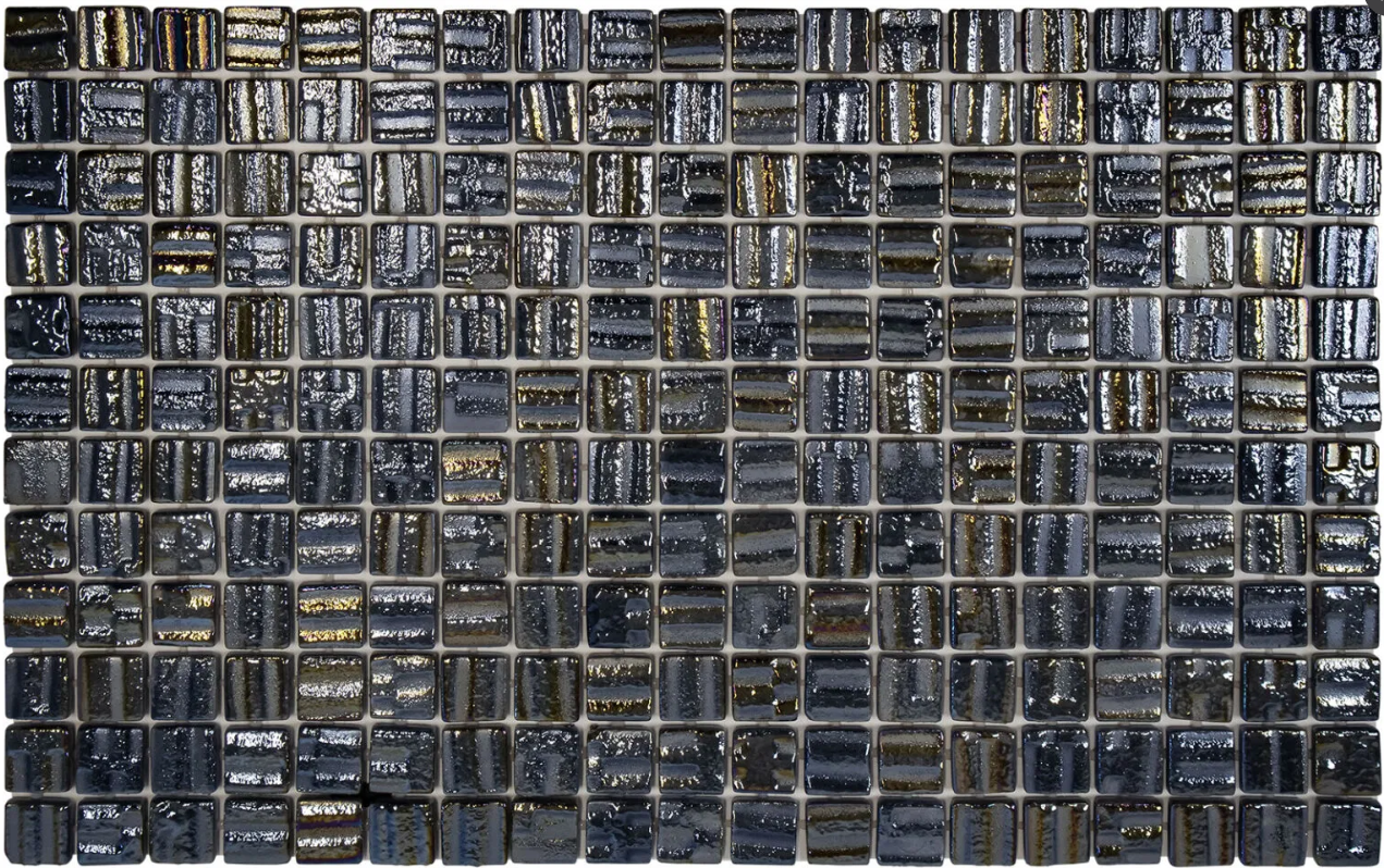 The Mosaic Factory Valencia glasmozaïek 3D tegels 32x52cm zwart