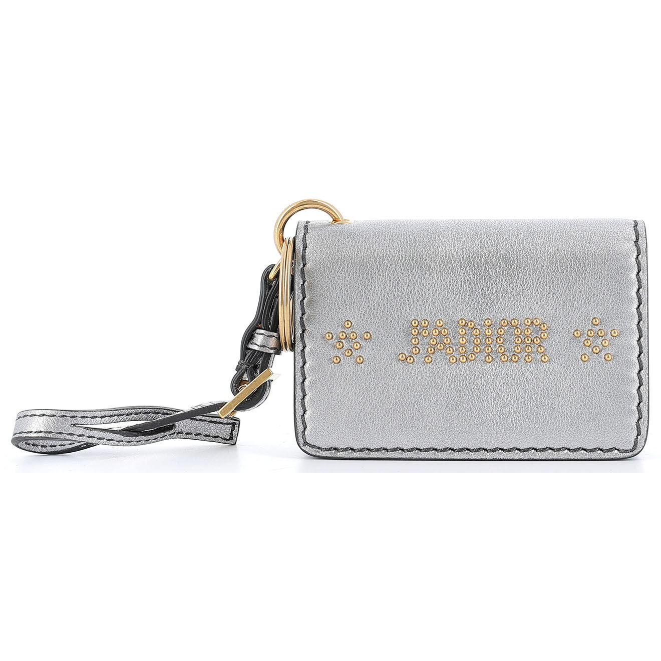 Dior Porte-monnaie en Cuir & Strass J'Adior Strass argenté - Neuf - Longueur 10 cm