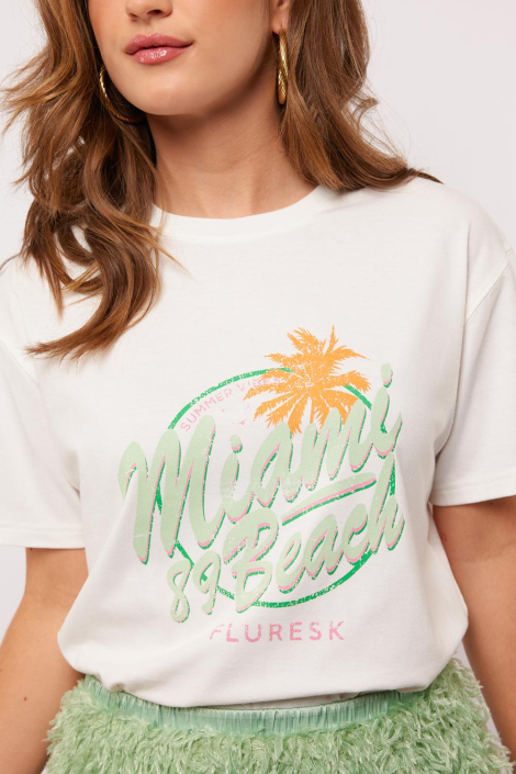 Fluresk witte dames t-shirt