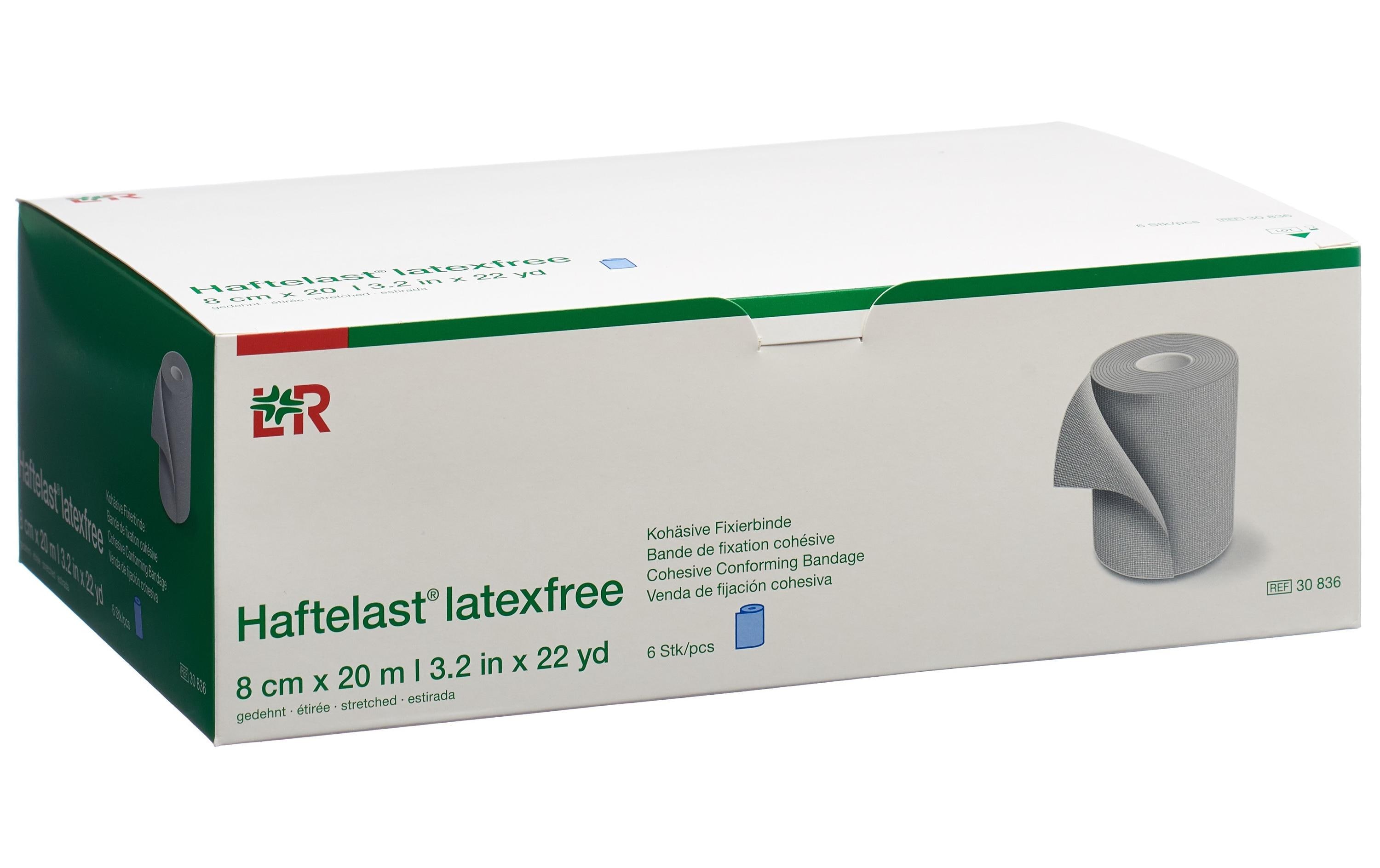 Haftelast / Cohefix-Binde blau 8 cm x 20 m 6 Stück<br>Leichte, kohäsive Fixierbinde