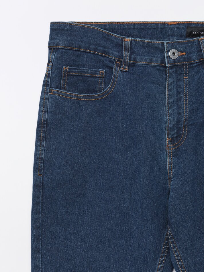 Calça jeans skinny com efeito spray - Azul