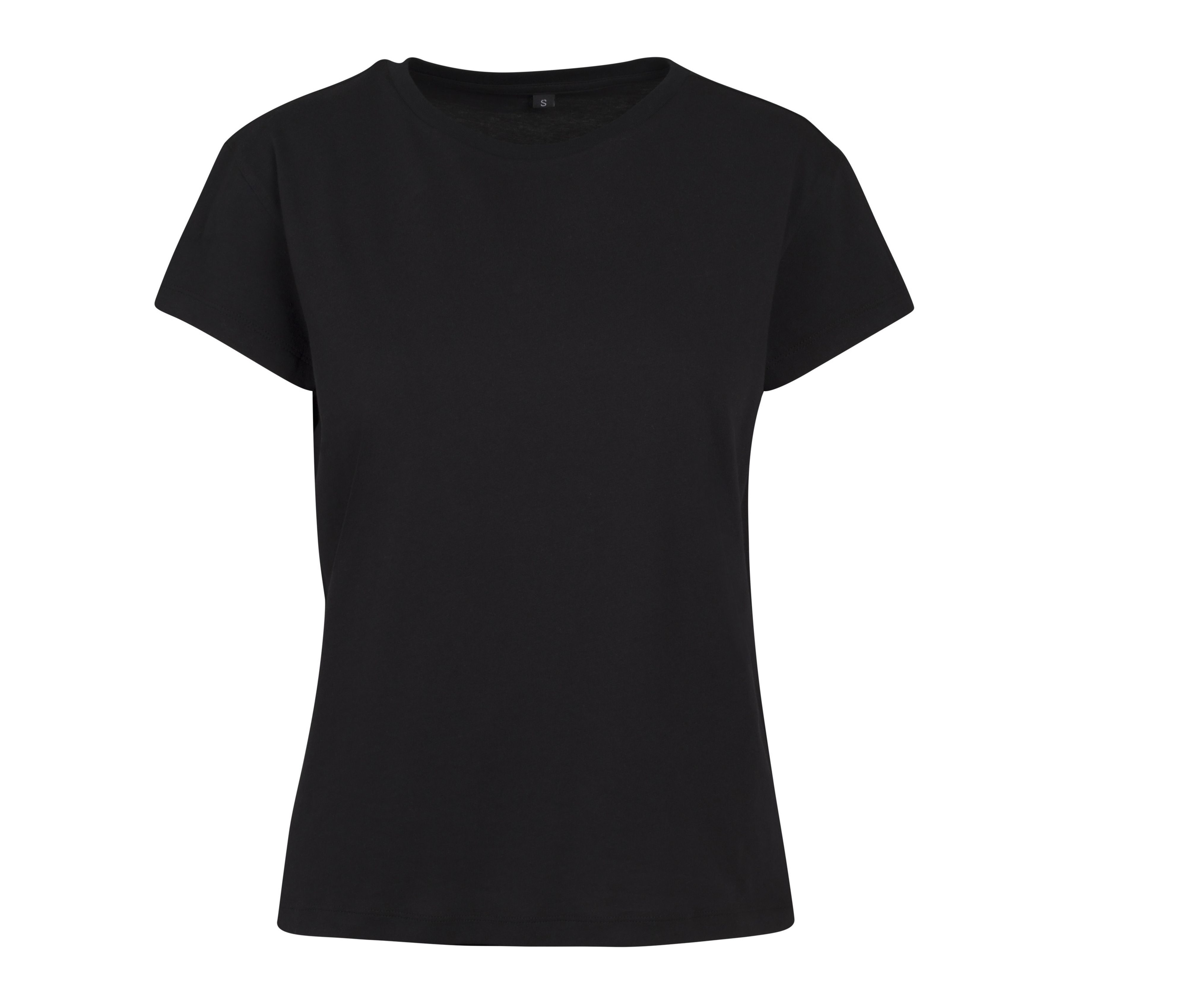BUILD YOUR BRAND BY052 - T-Shirt Femme Confort Coton Noir Personnalisable